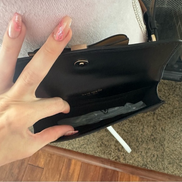 Elegant Black Bow Belt Bag by Kate Spade Size S/M ♠️ 🎀 - Picture 5 of 6